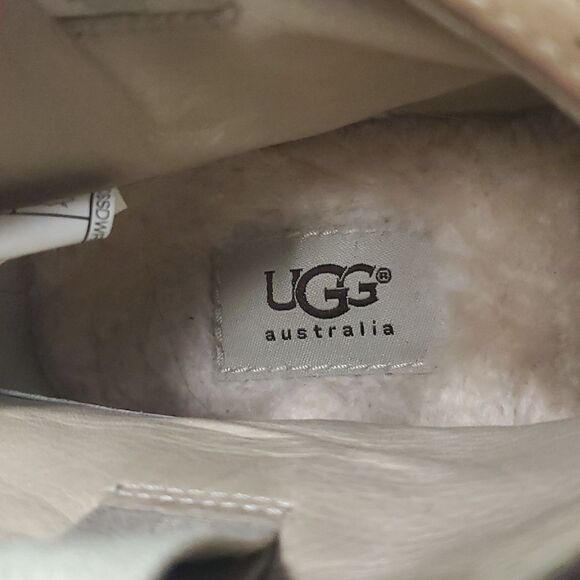 Ugg Australia Brown Leather Gold Hardware Harness Ankle Short Boots Women's 6 - Picture 9 of 13